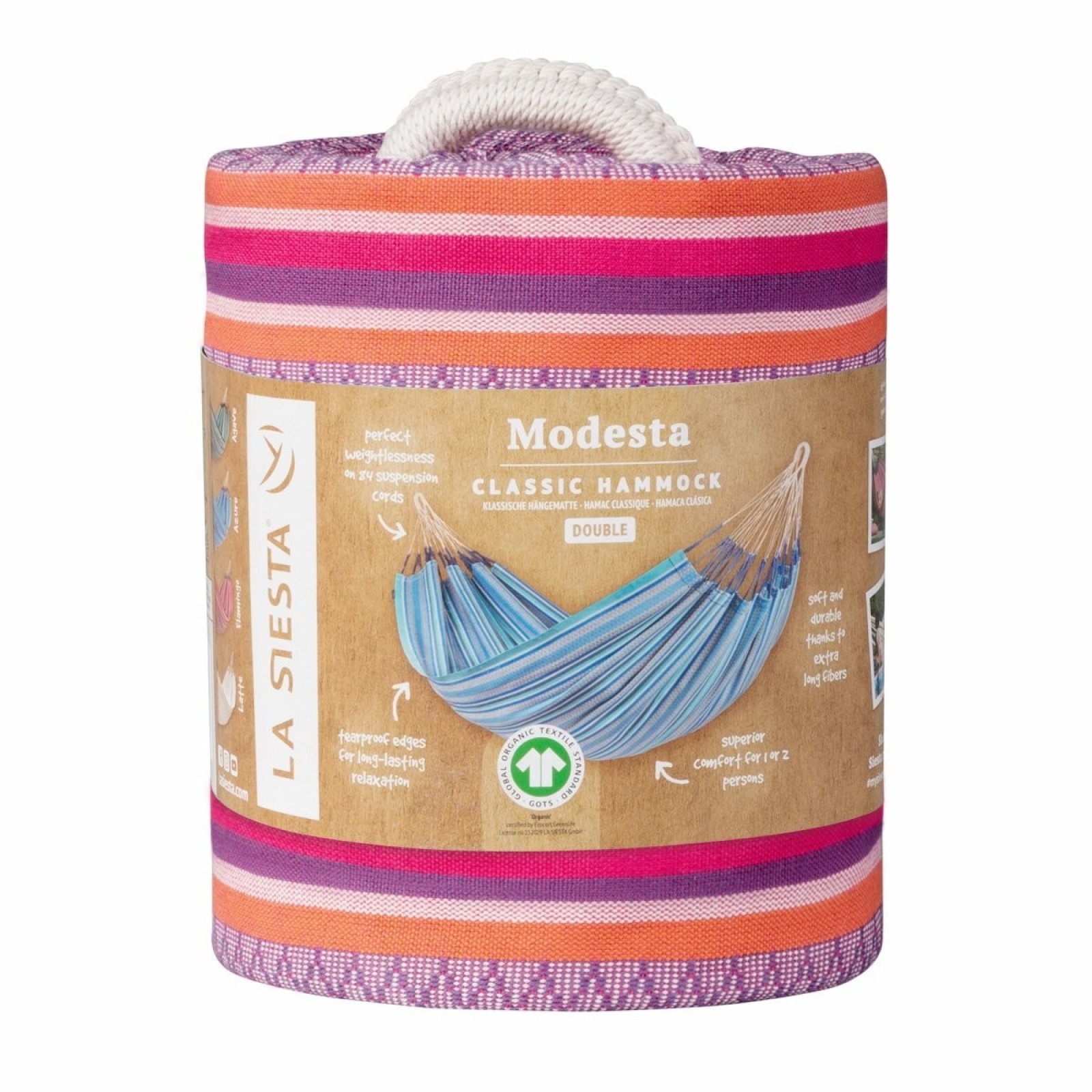 La Siesta - Hamac Classique Double En Coton Carolina Flowers - Gamm Vert
