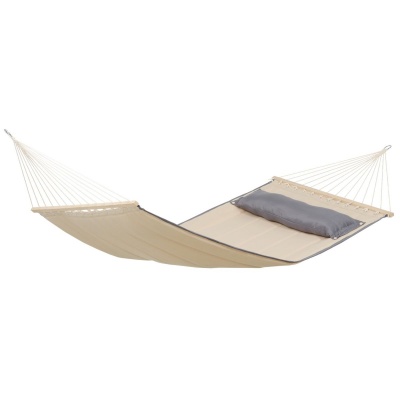Hamac à Barres 200x80 Cm - Tissu Coton/polyester, Charge 120 Kg - Noir Et Blanc