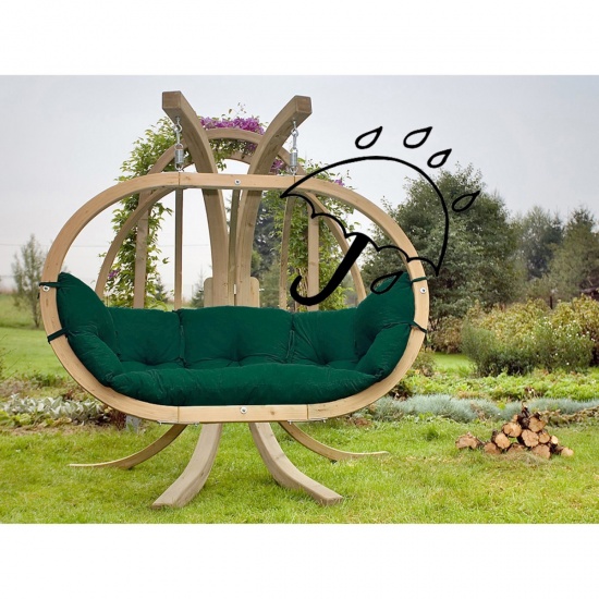 AMAZONAS - Fauteuil Suspendu GLOBO ROYAL Weatherproof Verde avec support