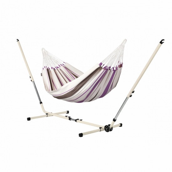 LA SIESTA - Caribea Purple - Hamac classique simple avec support MEDITERRANEO