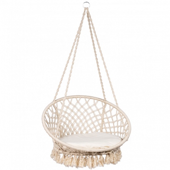 TROPILEX - Chaise Hamac Macram Blanc Ecru