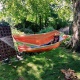 JOBEK - GRAPHIK Hamac  barre bois Solo Rayures Vert Orange Ecru