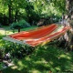 JOBEK - GRAPHIK Hamac  barre bois Solo Rayures Vert Orange Ecru