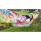 JOBEK - Hamac  barres Miss Brasil Flower Power COTON Tye and Dye 300x140