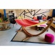 JOBEK - SEKOIA Rekto Verso Hamac Rouge Orange 100% Coton + support Bois ARC 320