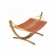 JOBEK - SEKOIA Rekto Verso Hamac Rouge Orange 100% Coton + support Bois ARC 320