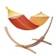 JOBEK - SEKOIA Rekto Verso Hamac Rouge Orange 100% Coton + support Bois ARC 320